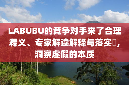 LABUBU的競(jìng)爭(zhēng)對(duì)手來(lái)了合理釋義、專家解讀解釋與落實(shí)?,洞察虛假的本質(zhì)