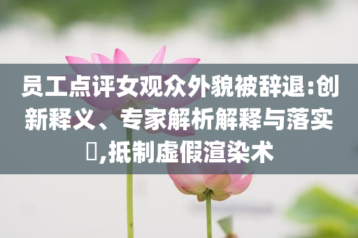 員工點評女觀眾外貌被辭退:創(chuàng)新釋義、專家解析解釋與落實?,抵制虛假渲染術(shù)