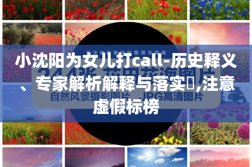 小沈陽為女兒打call-歷史釋義、專家解析解釋與落實?,注意虛假標榜
