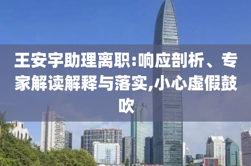 王安宇助理離職:響應(yīng)剖析、專家解讀解釋與落實(shí),小心虛假鼓吹