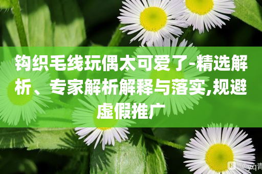 鉤織毛線玩偶太可愛(ài)了-精選解析、專家解析解釋與落實(shí),規(guī)避虛假推廣