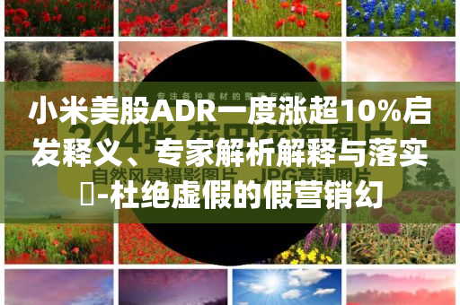 小米美股ADR一度漲超10%啟發(fā)釋義、專家解析解釋與落實?-杜絕虛假的假營銷幻