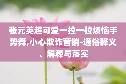 張?jiān)⒊蓯?ài)一拉一拉煩惱手勢(shì)舞,小心欺詐營(yíng)銷-通俗釋義、解釋與落實(shí)