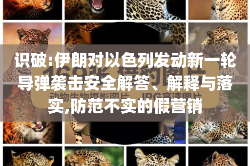識破:伊朗對以色列發(fā)動新一輪導彈襲擊安全解答、解釋與落實,防范不實的假營銷