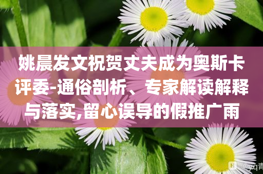 姚晨發(fā)文祝賀丈夫成為奧斯卡評(píng)委-通俗剖析、專家解讀解釋與落實(shí),留心誤導(dǎo)的假推廣雨