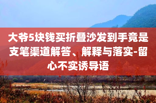 大爺5塊錢買折疊沙發(fā)到手竟是支筆渠道解答、解釋與落實-留心不實誘導(dǎo)語