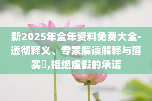 新2025年全年資料免費(fèi)大全-透徹釋義、專家解讀解釋與落實(shí)?,拒絕虛假的承諾