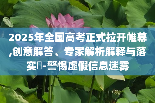 2025年全國高考正式拉開帷幕,創(chuàng)意解答、專家解析解釋與落實?-警惕虛假信息迷霧