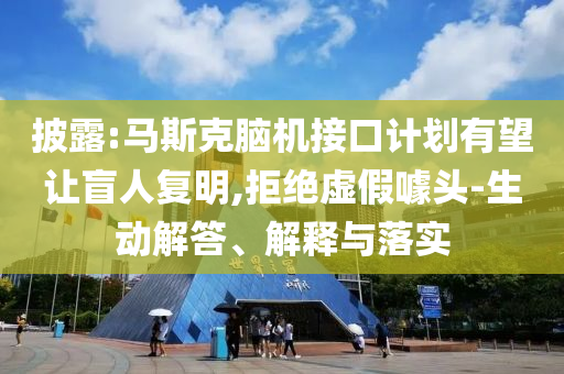 披露:馬斯克腦機接口計劃有望讓盲人復(fù)明,拒絕虛假噱頭-生動解答、解釋與落實