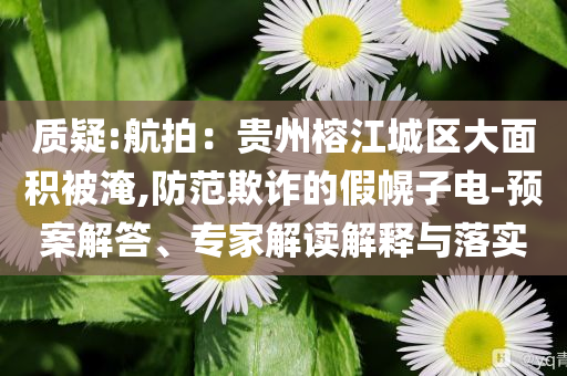 質(zhì)疑:航拍：貴州榕江城區(qū)大面積被淹,防范欺詐的假幌子電-預(yù)案解答、專家解讀解釋與落實