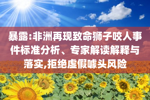暴露:非洲再現(xiàn)致命獅子咬人事件標(biāo)準(zhǔn)分析、專家解讀解釋與落實(shí),拒絕虛假噱頭風(fēng)險(xiǎn)