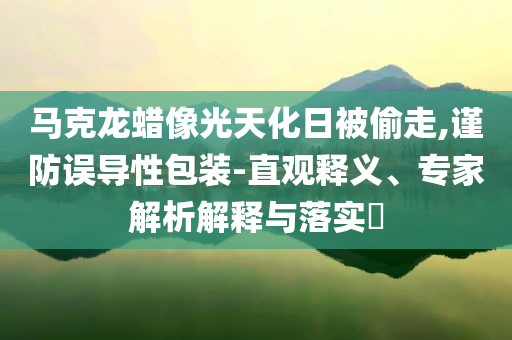 馬克龍蠟像光天化日被偷走,謹防誤導(dǎo)性包裝-直觀釋義、專家解析解釋與落實?