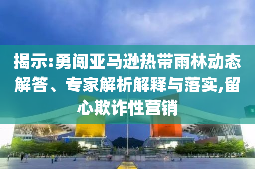 揭示:勇闖亞馬遜熱帶雨林動態(tài)解答、專家解析解釋與落實(shí),留心欺詐性營銷
