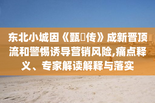東北小城因《甄嬛傳》成新晉頂流和警惕誘導營銷風險,痛點釋義、專家解讀解釋與落實