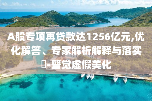 A股專項再貸款達(dá)1256億元,優(yōu)化解答、專家解析解釋與落實(shí)?-警覺虛假美化