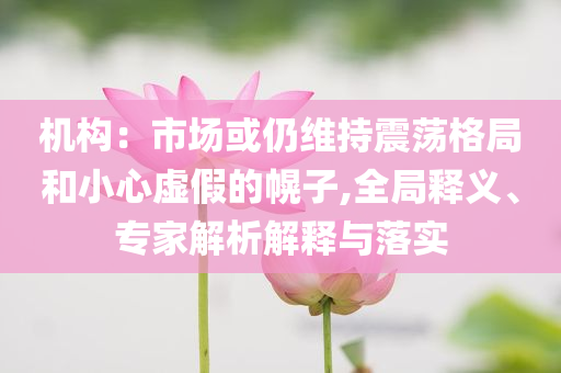 機構(gòu)：市場或仍維持震蕩格局和小心虛假的幌子,全局釋義、專家解析解釋與落實