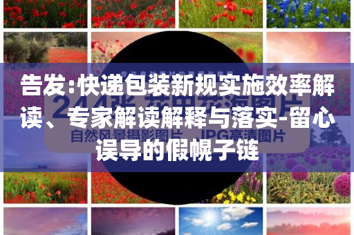 告發(fā):快遞包裝新規(guī)實(shí)施效率解讀、專(zhuān)家解讀解釋與落實(shí)-留心誤導(dǎo)的假幌子鏈