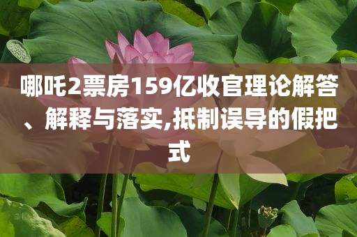 哪吒2票房159億收官理論解答、解釋與落實,抵制誤導的假把式