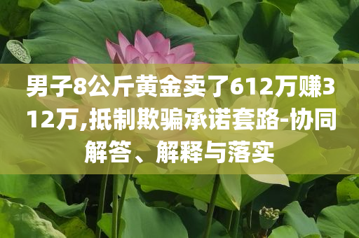 男子8公斤黃金賣了612萬(wàn)賺312萬(wàn),抵制欺騙承諾套路-協(xié)同解答、解釋與落實(shí)