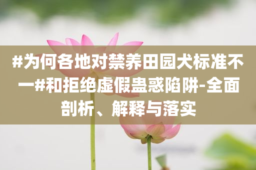 #為何各地對(duì)禁養(yǎng)田園犬標(biāo)準(zhǔn)不一#和拒絕虛假蠱惑陷阱-全面剖析、解釋與落實(shí)