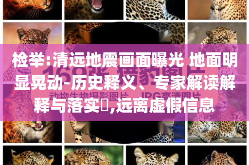 檢舉:清遠(yuǎn)地震畫(huà)面曝光 地面明顯晃動(dòng)-歷史釋義、專家解讀解釋與落實(shí)?,遠(yuǎn)離虛假信息