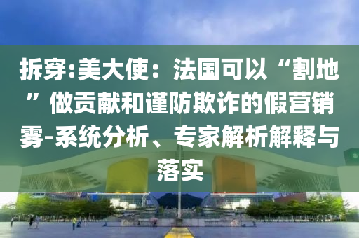 拆穿:美大使：法國(guó)可以“割地”做貢獻(xiàn)和謹(jǐn)防欺詐的假營(yíng)銷(xiāo)霧-系統(tǒng)分析、專(zhuān)家解析解釋與落實(shí)