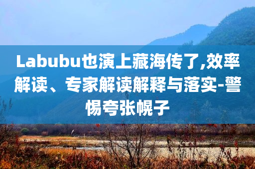 Labubu也演上藏海傳了,效率解讀、專家解讀解釋與落實-警惕夸張幌子
