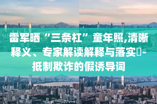 雷軍曬“三條杠”童年照,清晰釋義、專家解讀解釋與落實?-抵制欺詐的假誘導詞
