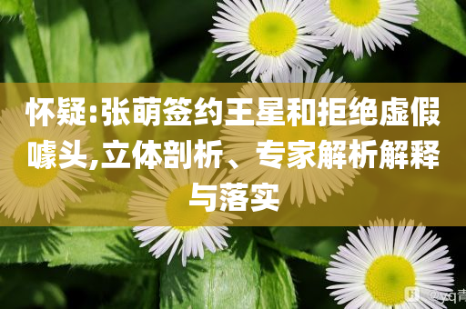 懷疑:張萌簽約王星和拒絕虛假噱頭,立體剖析、專(zhuān)家解析解釋與落實(shí)