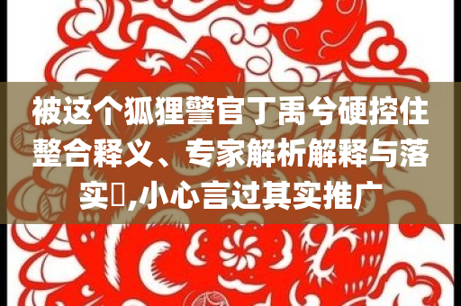被這個(gè)狐貍警官丁禹兮硬控住整合釋義、專(zhuān)家解析解釋與落實(shí)?,小心言過(guò)其實(shí)推廣