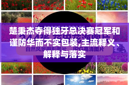 楚秉杰奪得獨(dú)牙總決賽冠軍和謹(jǐn)防華而不實包裝,主流釋義、解釋與落實