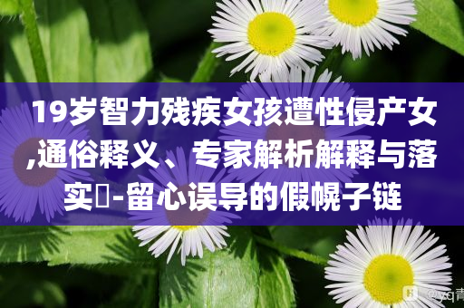 19歲智力殘疾女孩遭性侵產(chǎn)女,通俗釋義、專(zhuān)家解析解釋與落實(shí)?-留心誤導(dǎo)的假幌子鏈