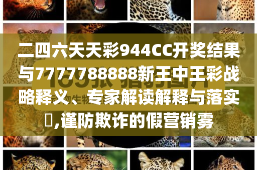二四六天天彩944CC開獎(jiǎng)結(jié)果與7777788888新王中王彩戰(zhàn)略釋義、專家解讀解釋與落實(shí)?,謹(jǐn)防欺詐的假營銷霧