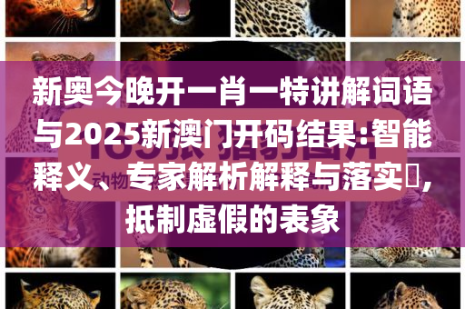 新奧今晚開一肖一特講解詞語與2025新澳門開碼結(jié)果:智能釋義、專家解析解釋與落實(shí)?,抵制虛假的表象