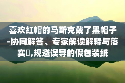 喜歡紅帽的馬斯克戴了黑帽子-協(xié)同解答、專家解讀解釋與落實?,規(guī)避誤導的假包裝紙