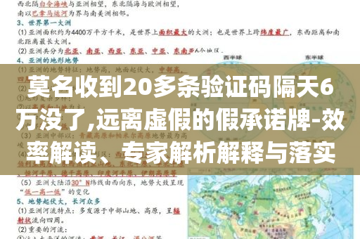 莫名收到20多條驗證碼隔天6萬沒了,遠(yuǎn)離虛假的假承諾牌-效率解讀、專家解析解釋與落實