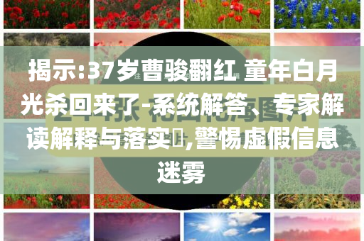 揭示:37歲曹駿翻紅 童年白月光殺回來了-系統(tǒng)解答、專家解讀解釋與落實?,警惕虛假信息迷霧