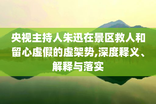 央視主持人朱迅在景區(qū)救人和留心虛假的虛架勢,深度釋義、解釋與落實(shí)