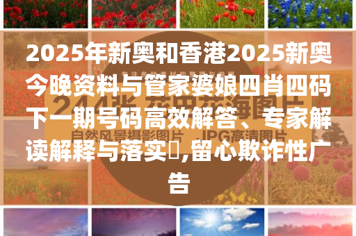 2025年新奧和香港2025新奧今晚資料與管家婆娘四肖四碼下一期號(hào)碼高效解答、專(zhuān)家解讀解釋與落實(shí)?,留心欺詐性廣告
