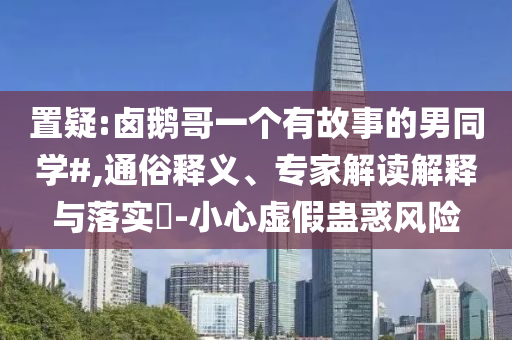 置疑:鹵鵝哥一個有故事的男同學#,通俗釋義、專家解讀解釋與落實?-小心虛假蠱惑風險
