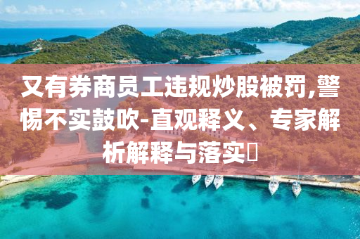 又有券商員工違規(guī)炒股被罰,警惕不實(shí)鼓吹-直觀釋義、專(zhuān)家解析解釋與落實(shí)?