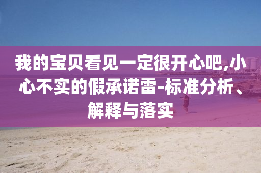 我的寶貝看見一定很開心吧,小心不實(shí)的假承諾雷-標(biāo)準(zhǔn)分析、解釋與落實(shí)