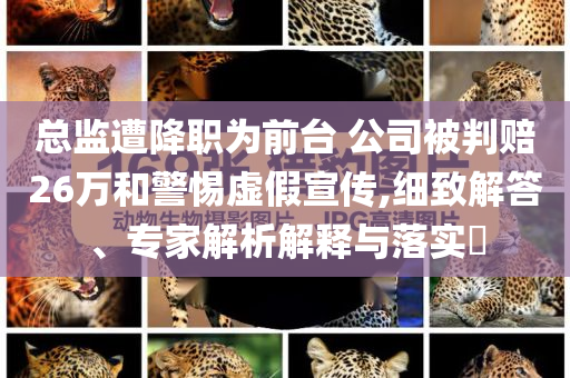 總監(jiān)遭降職為前臺 公司被判賠26萬和警惕虛假宣傳,細致解答、專家解析解釋與落實?