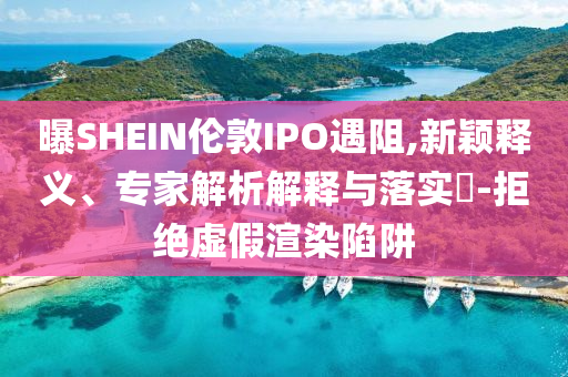 曝SHEIN倫敦IPO遇阻,新穎釋義、專家解析解釋與落實(shí)?-拒絕虛假渲染陷阱