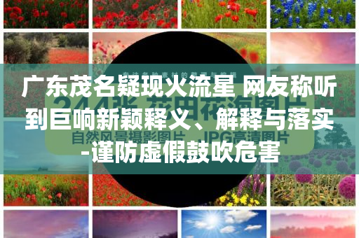 廣東茂名疑現(xiàn)火流星 網(wǎng)友稱(chēng)聽(tīng)到巨響新穎釋義、解釋與落實(shí)-謹(jǐn)防虛假鼓吹危害