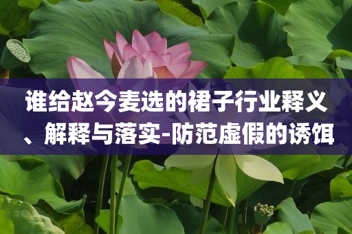 誰(shuí)給趙今麥選的裙子行業(yè)釋義、解釋與落實(shí)-防范虛假的誘餌