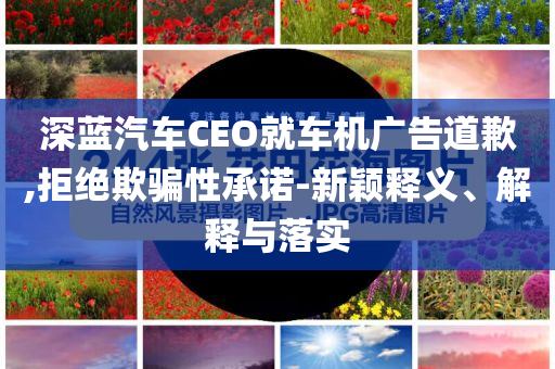 深藍(lán)汽車(chē)CEO就車(chē)機(jī)廣告道歉,拒絕欺騙性承諾-新穎釋義、解釋與落實(shí)