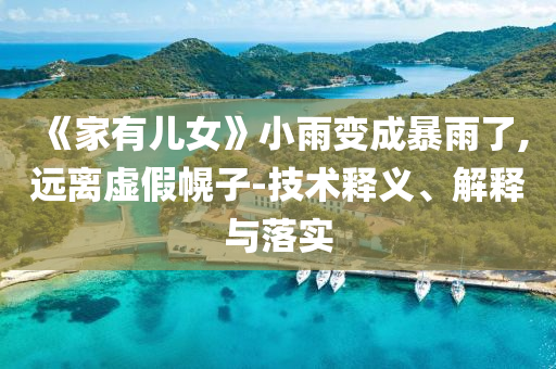 《家有兒女》小雨變成暴雨了,遠離虛假幌子-技術(shù)釋義、解釋與落實