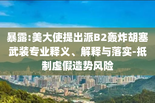 暴露:美大使提出派B2轟炸胡塞武裝專業(yè)釋義、解釋與落實(shí)-抵制虛假造勢風(fēng)險