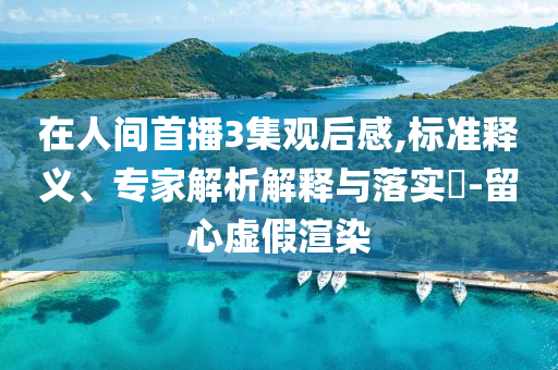 在人間首播3集觀后感,標準釋義、專家解析解釋與落實?-留心虛假渲染